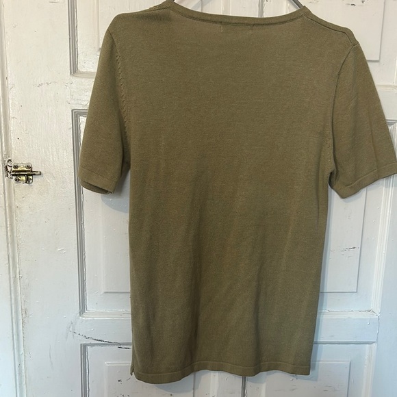 Emporio Armani Green V-Neck Short Sleeve T-Shirt - Picture 3 of 16